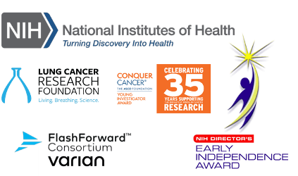 Funding agencies: National Institutes of Health, Lung Cancer Research Foundation, Conquer Cancer Young Investigator Award, FlashForward Consortium / Varian, NIH Director's Early Independence Award